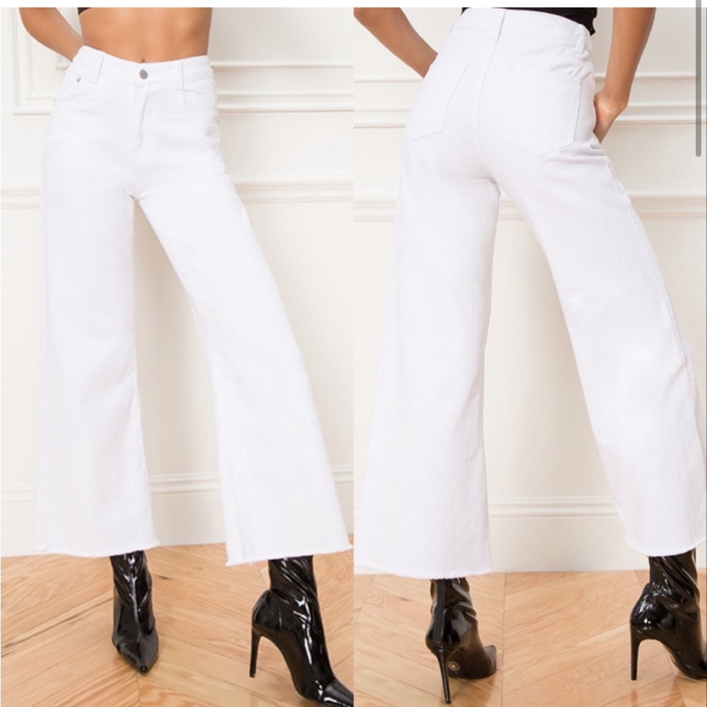Superdown Lucy Crop Flare Jeans White Nwt